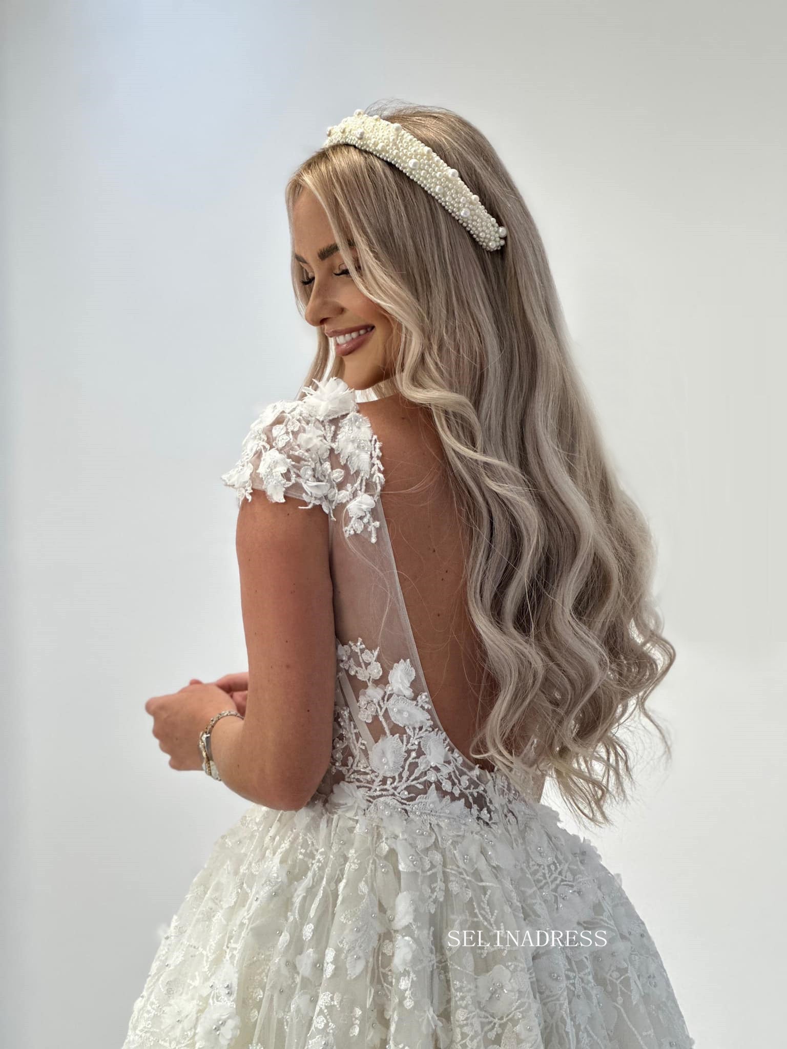 Cap Sleeve V neck Lace Ball Gown Wedding Dresses SEK002 Cap Sleeve V neck Lace Ball Gown Wedding Dresses SEK002