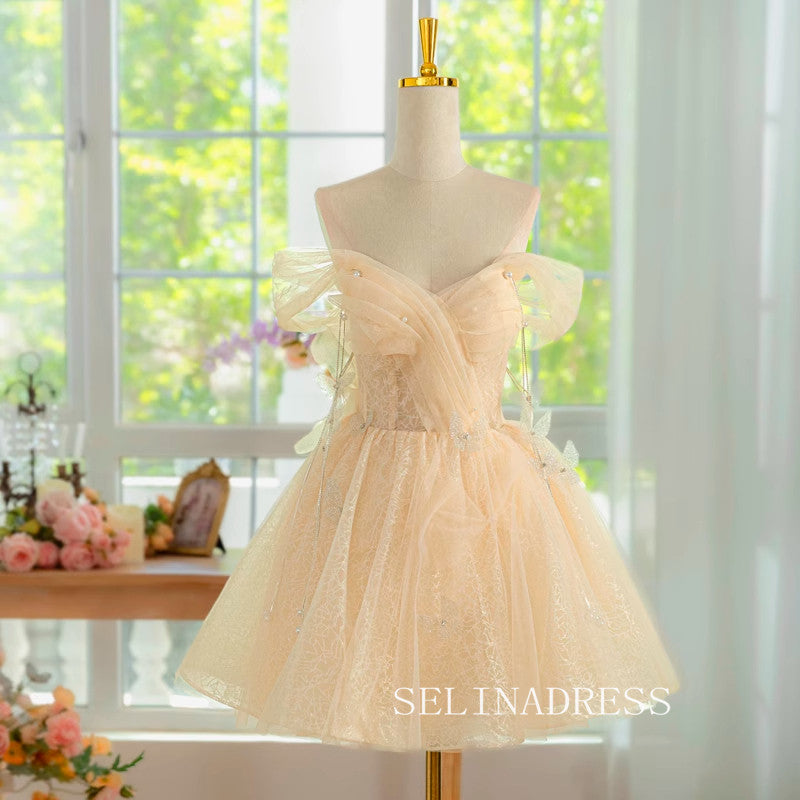white christmas dresses Champagne Off-the-shoulder Cocktail Dress Cute Homecoming Dresses #ALI0027 white christmas dresses Champagne Off-the-shoulder Cocktail Dress Cute Homecoming Dresses #ALI0027
