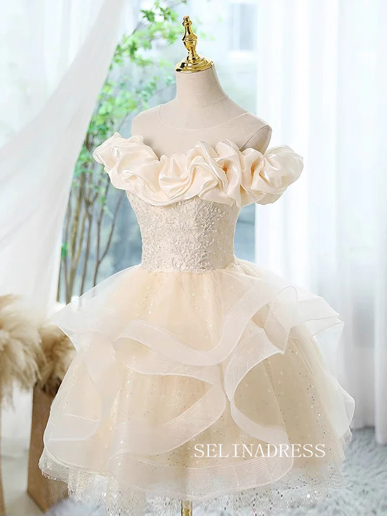 Champagne Scoop Homecoming Dress Lace Short Prom Dress Cocktail Dress SELINADRESS Champagne Scoop Homecoming Dress Lace Short Prom Dress Cocktail Dress SELINADRESS