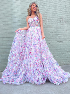 Charming Floral Long Prom Dresses Sweetheart Evening Gowns sea021|Selinadress