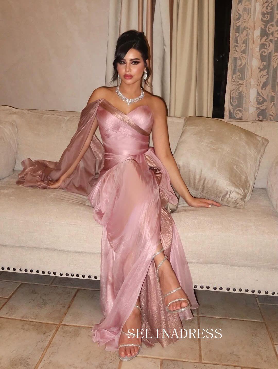 charming-sheath-column-sweetheart-pink-long-prom-dress-evening-dress-tkl718|Selinadress