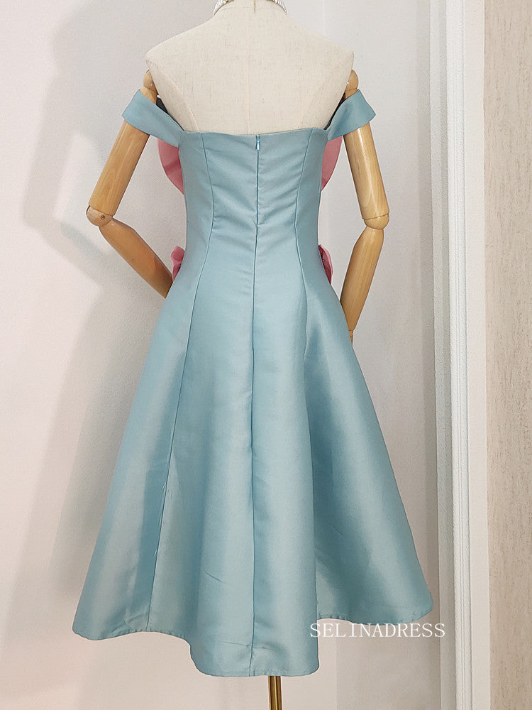 Chic A-line Cute Short Mini Prom Dress With Bowknot Homecoming Graduat SELINADRESS Chic A-line Cute Short Mini Prom Dress With Bowknot Homecoming Graduat SELINADRESS