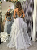 Chic A-line Spaghetti Straps Beaded Long Prom Dress Gorgeous Frill Layered Gown #OPW020|Selinadress