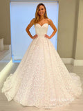 Chic A-line Sweetheart Lace Wedding Dress Rustic Country Bridal Dresses lpk133|Selinadress