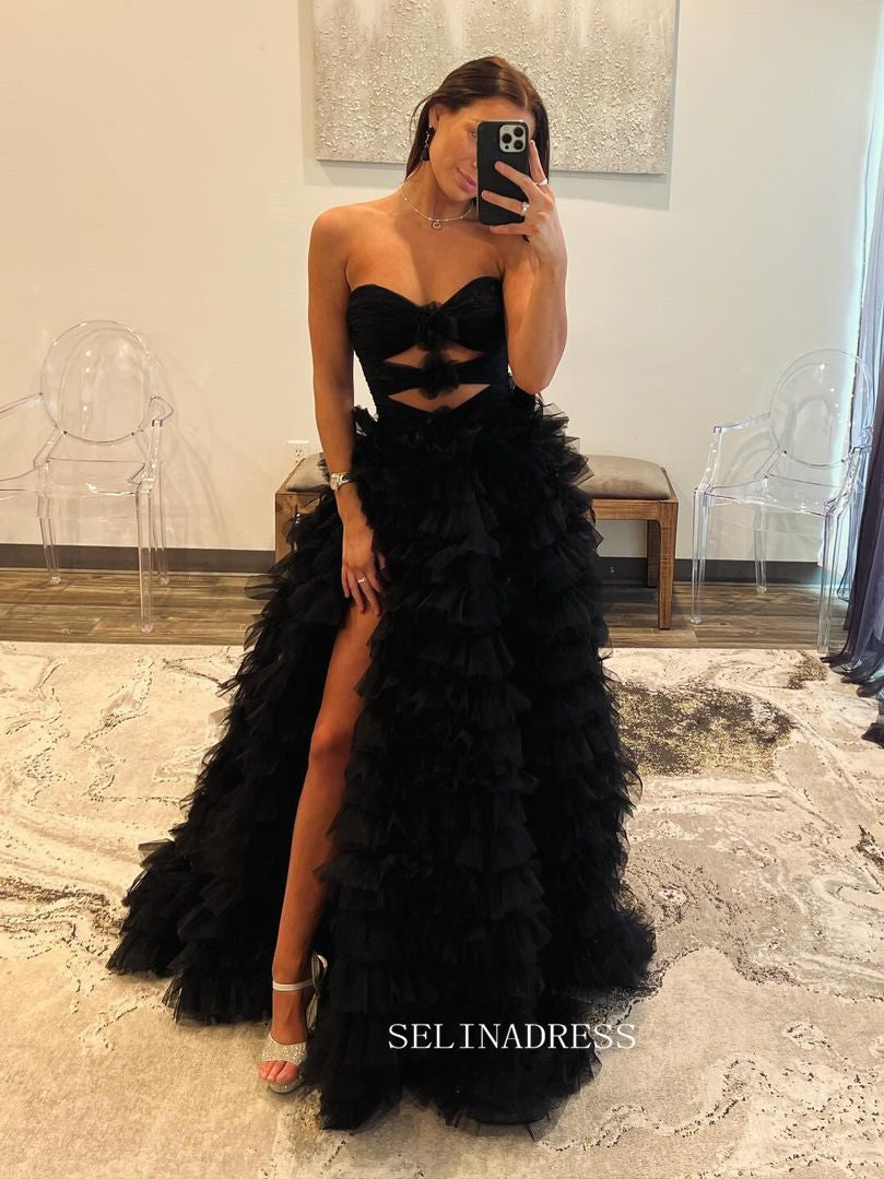 Chic A-line Sweetheart Long Prom Dresses Ruffles Elegant Lavender Even SELINADRESS Chic A-line Sweetheart Long Prom Dresses Ruffles Elegant Lavender Even SELINADRESS