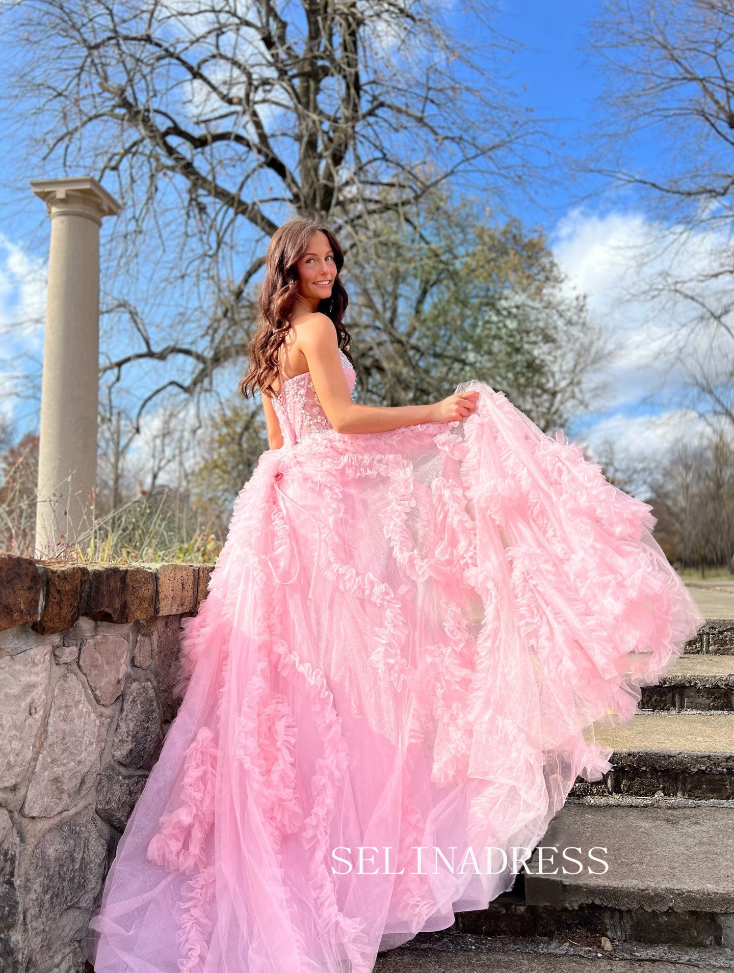 Chic A-line Sweetheart Pink Long Prom Dresses Elegant Long Formal Gowns SEA017|Selinadress