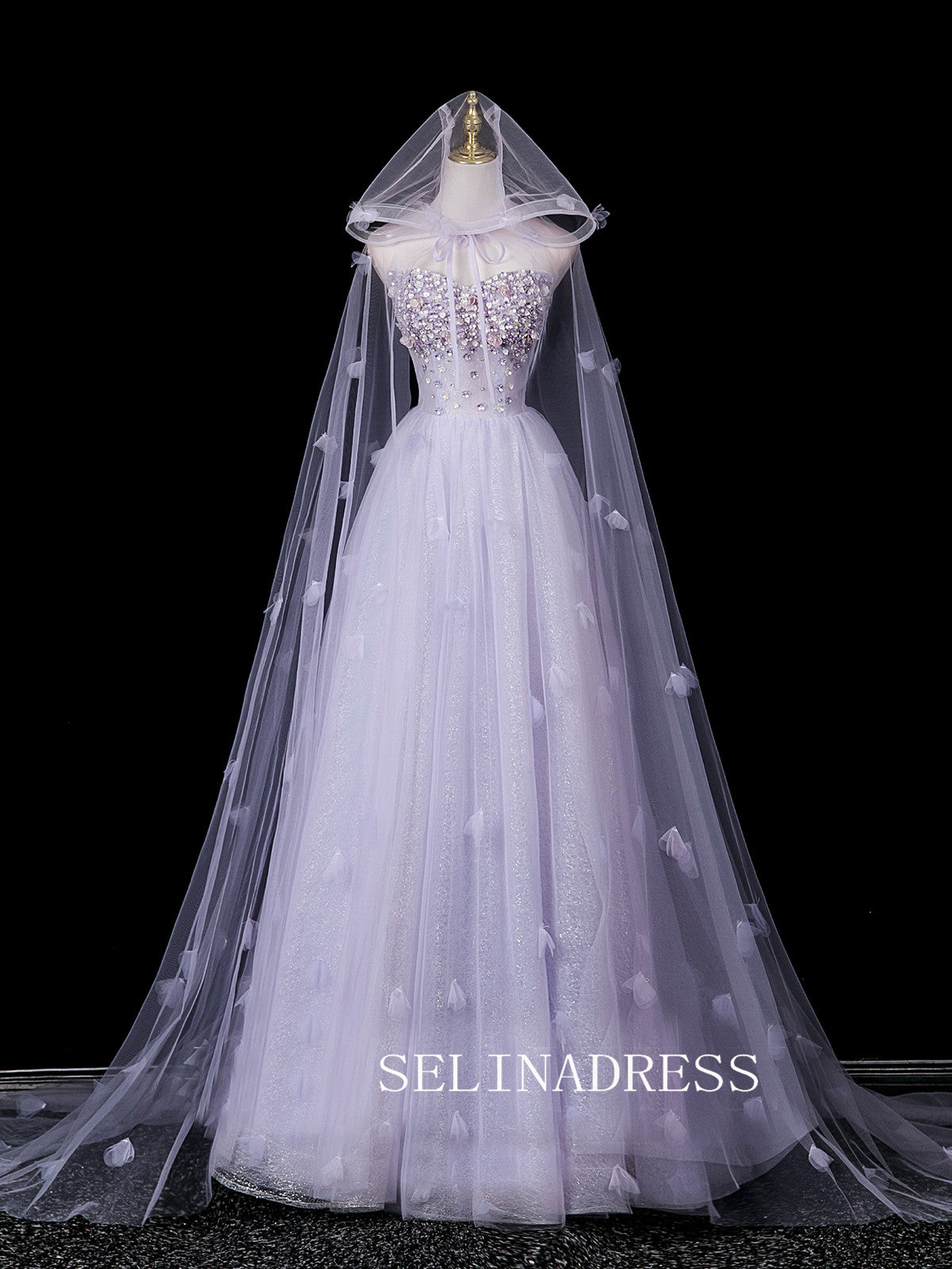 Chic A-line Sweetheart Prom Dresses WIth Flower Decorations Evening Dress CRN071|Selinadress