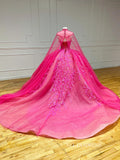 Chic Beautiful Pink Quincedress Ball Gown Wedding Dresses Sequins Evening Gowns LPK109|Selinadress