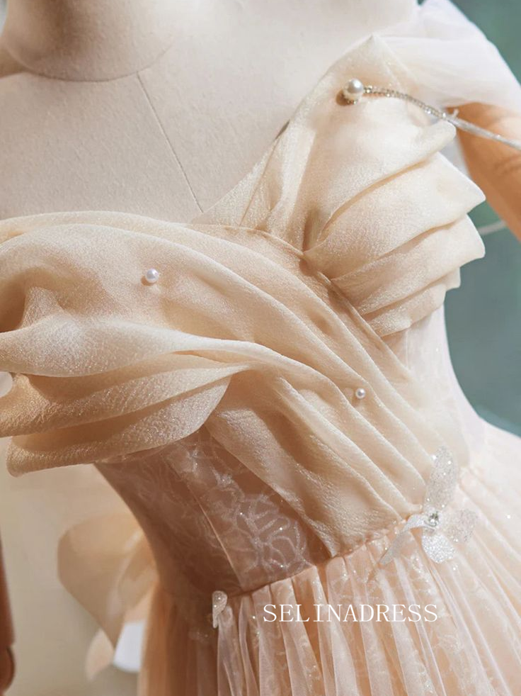 champagne butterfly dress 3D Butterfly Cape Ball Gown by GLS Gloria GL3501 XS / Lilac/Champagne