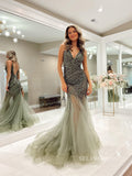 Chic Elegant Mermaid Long Prom Dresses Luxure Full Beaded Evening Dress lpk120|Selinadress