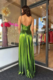 Chic Elegant Spaghetti Straps Long Prom Dresses Fuchsia Evening Dress sew0317|Selinadress