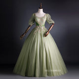 Chic Elegant Square Neck Long Prom Dress Puff Sleeve Beautiful Long Formal Dress Evening Dress #kop125|Selinadress