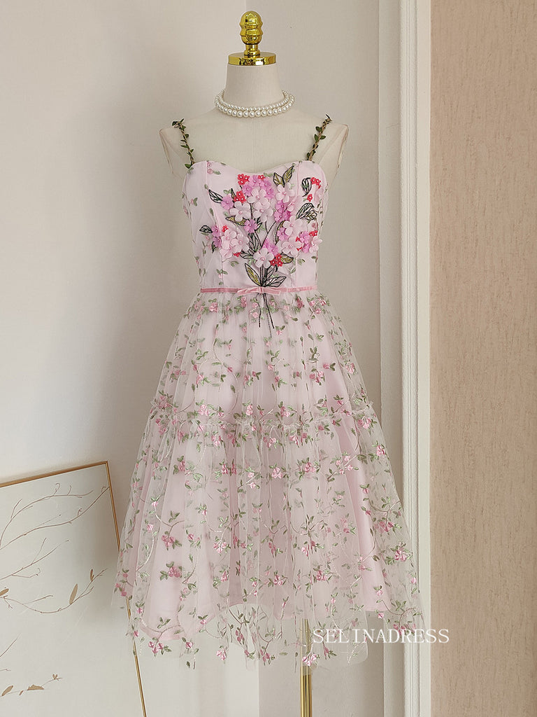 fairy dress prom Chic Flower Fairy Short Prom Dress Beautiful Multi-Colors Pearl Appliq – SELINADRESS