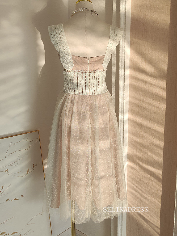 Chic French Lace Short Prom Dress Beautiful Embroidery Homecoming Eleg SELINADRESS Chic French Lace Short Prom Dress Beautiful Embroidery Homecoming Eleg SELINADRESS
