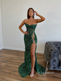 Chic Mermaid Full Beaded Long Prom Dresses Elegant Evening Dress sew0332