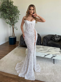 Chic Mermaid Full Beaded Long Prom Dresses Elegant Evening Dress sew0332|Selinadress