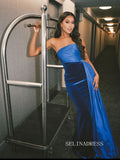 Chic Mermaid Royal Blue Long Prom Dresses Elegant Long Formal Evening Gowns SEW0189|Selinadress