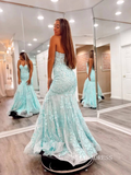 Chic Mermaid Sweetheart Long Prom Dresses Appliques Evening Party Dress sew0211|Selinadress
