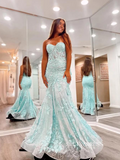 Chic Mermaid Sweetheart Long Prom Dresses Appliques Evening Party Dress sew0211|Selinadress