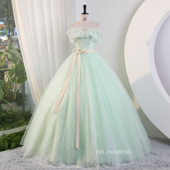 Chic Off-the shoulder Ball Gown Prom Dress Elegant Princess Dress Evening Dress #kop120|Selinadress