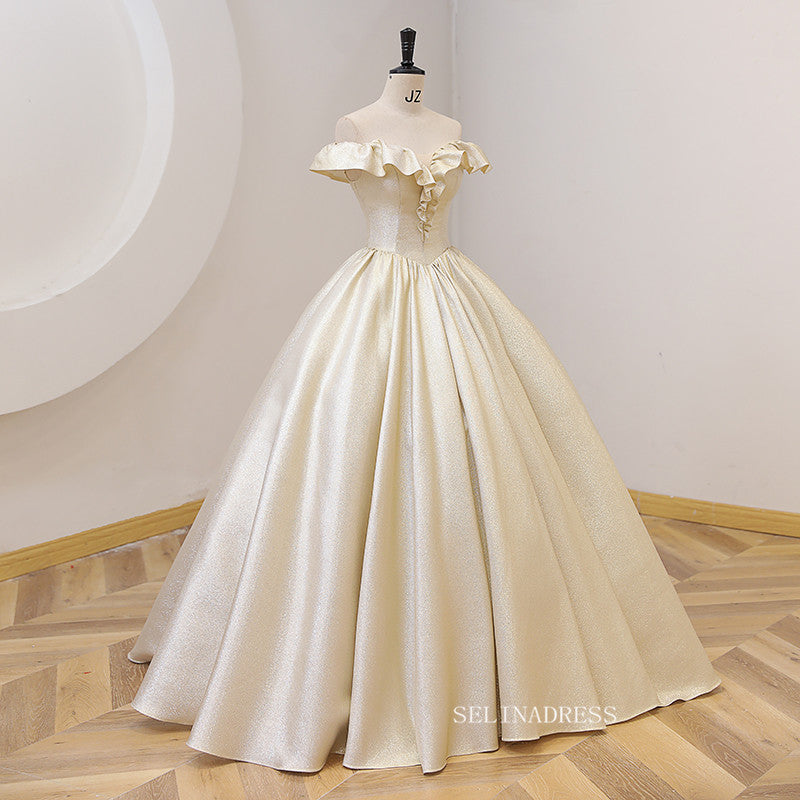 Chic Off-the-shoulder Ball Gown Prom Dress Elegant Princess Dress Even SELINADRESS Chic Off-the-shoulder Ball Gown Prom Dress Elegant Princess Dress Even SELINADRESS