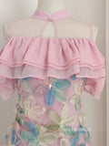 Chic Sheath/Column High Neck Beautiful Short Prom Dress Pink Homecoming Graduation Dresses KTS039|Selinadress