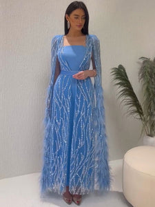 Chic Sheath/Column Luxury Beaded Long Prom Dresses Elegant Evening Dress sew03376|Selinadress