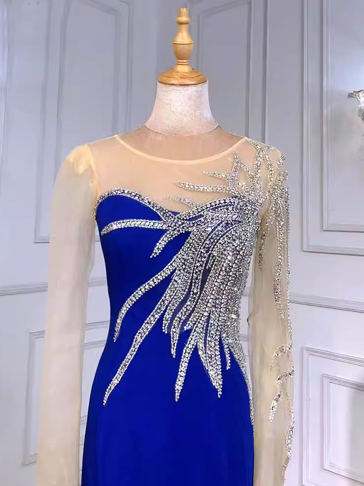 Chic Sheath/Column Scoop Long Sleeve Beaded Long Prom Dresses Elegant Evening Dress sew03372 Chic Sheath/Column Scoop Long Sleeve Beaded Long Prom Dresses Elegant Evening Dress sew03372