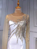 chic-sheath-column-scoop-long-sleeve-beaded-long-prom-dresses-elegant-evening-dress-sew03372|Selinadress