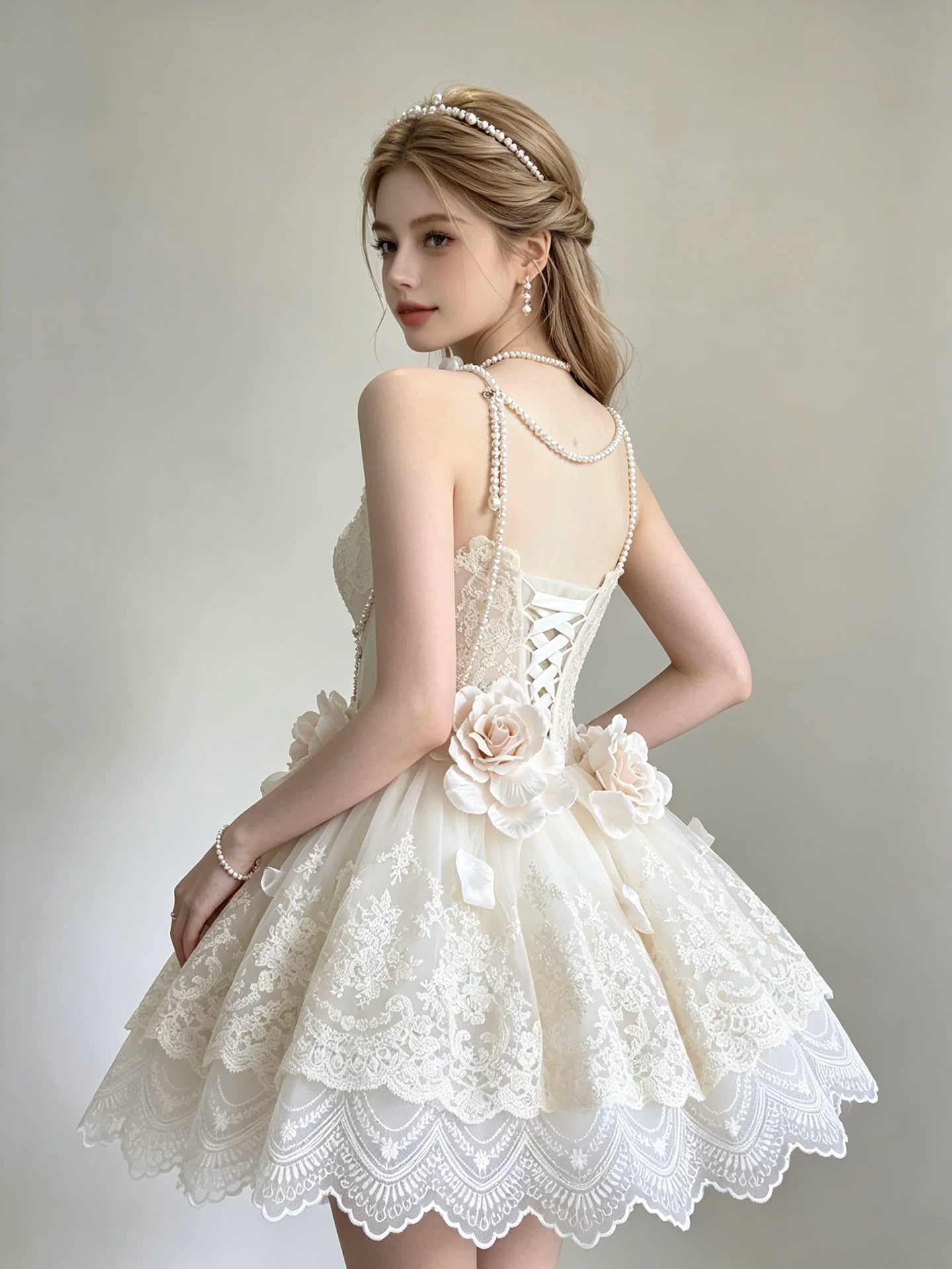 Cite A-line Sweetheart Lace Homecoming Dress With Flower TYL058|Selinadress