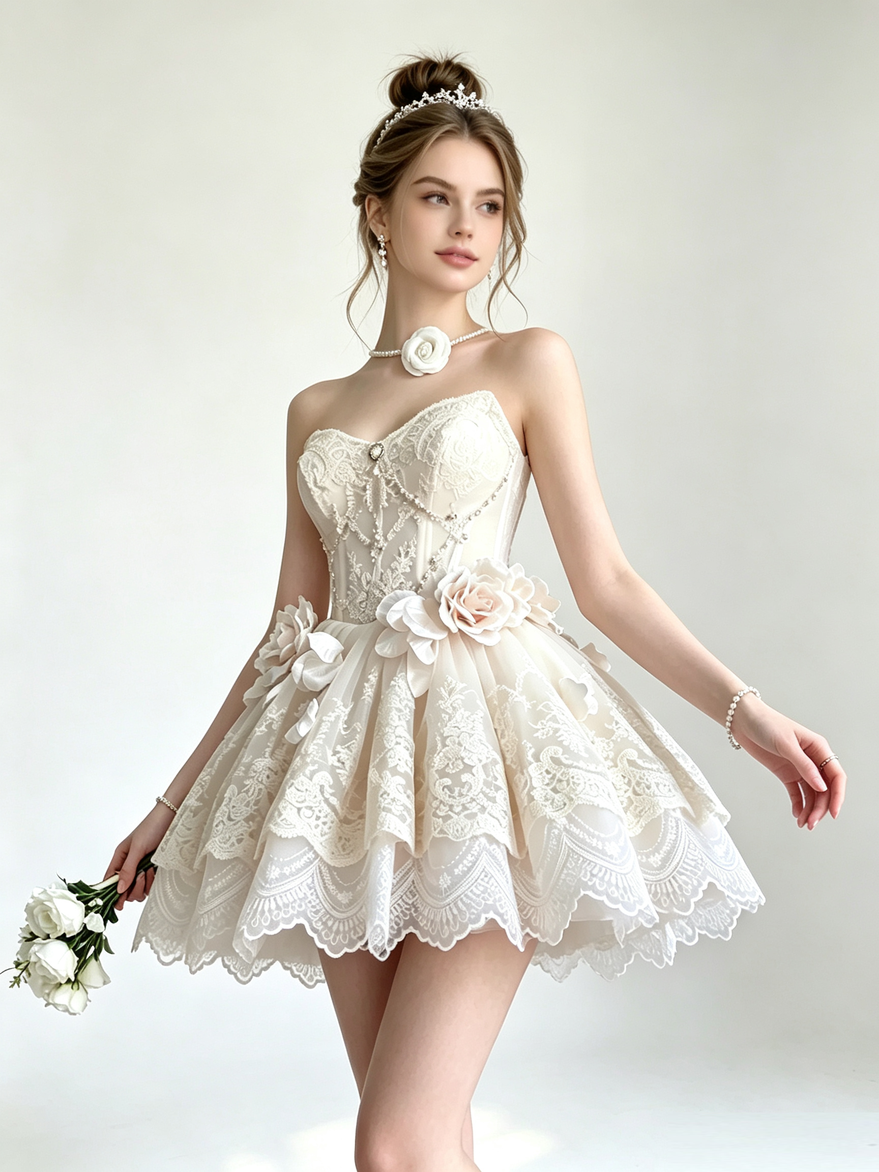 Cite A-line Sweetheart Lace Homecoming Dress With Flower TYL058|Selinadress