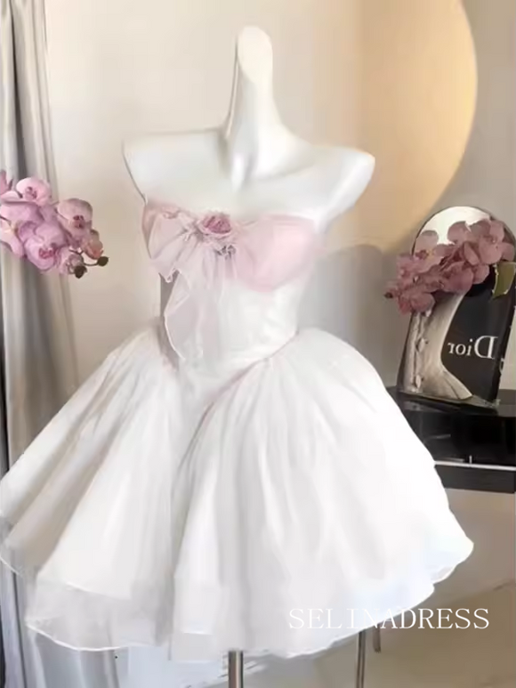 Cute A-line Sweetheart White Disney Princess Birthday Dress Sweet Puffy Dress #EWR006