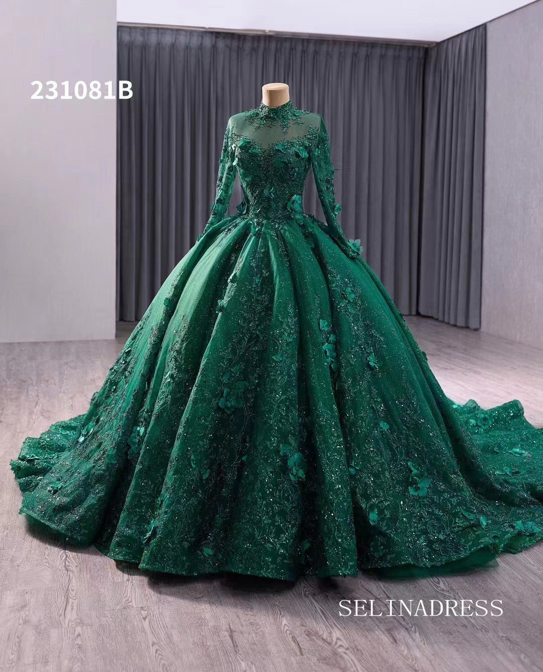 bottle green wedding dresses Princess Off-the-Shoulder Dark Green Wedding Dress with Appliques FancyVestido