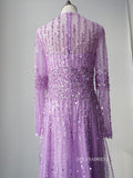 Elegant Long Sleeve Prom Dress Ombre Beaded Luxury Evening Dress Formal Gown FUE020|Selinadress