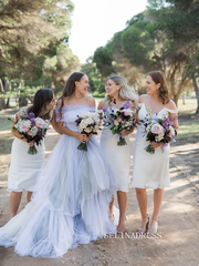 Ethereal Off-the-Shoulder Tulle Ball Gown Wedding Dress COK106|Selinadress