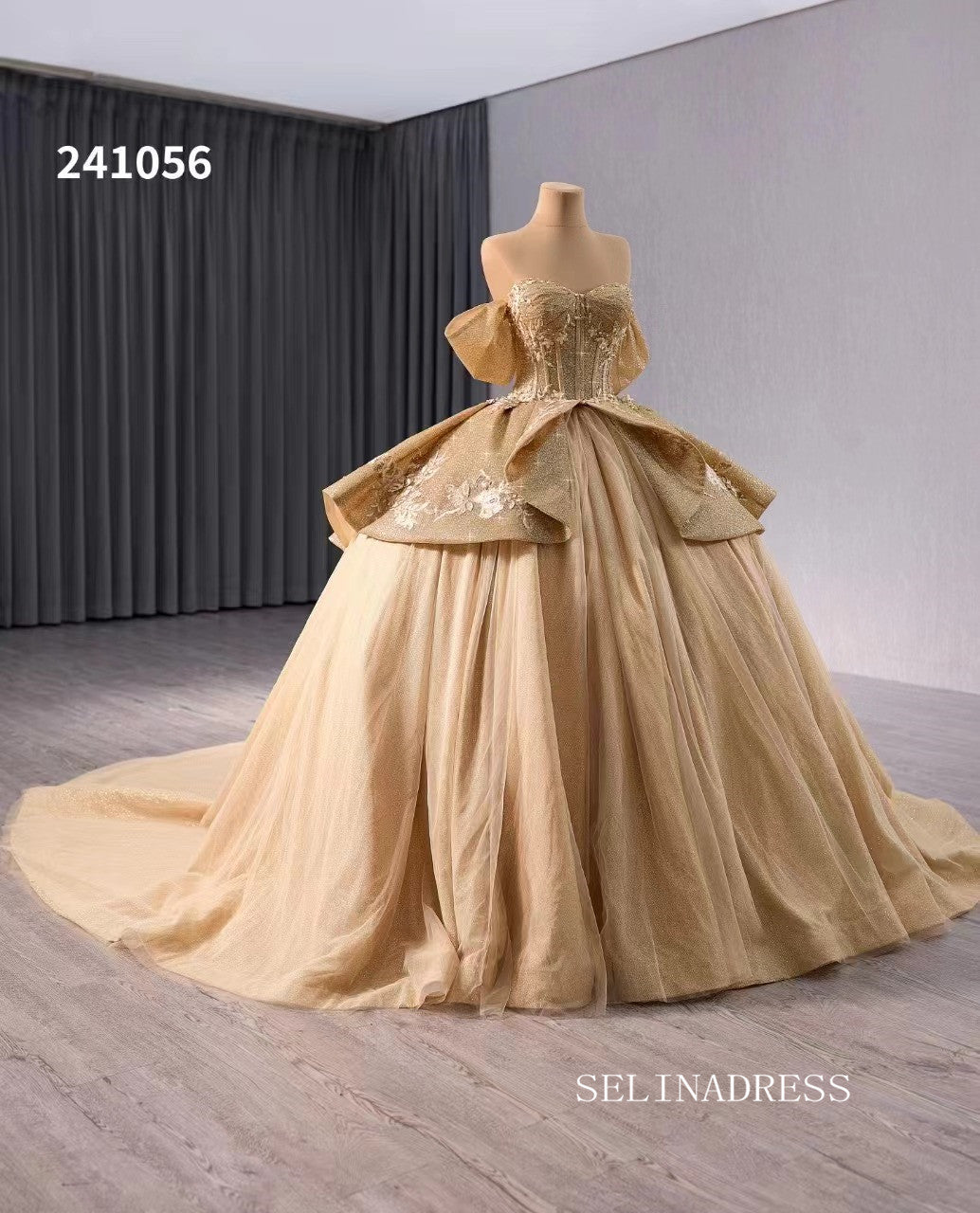 sparkly gold quinceanera dresses Sparkly Gold Sequin Ball Gown Corset Sweetheart Long Quinceanera Dress