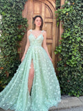 Gorgeous Sequins Mint Prom Dress With Butterfly Long Evening Dresses sea063|Selinadress