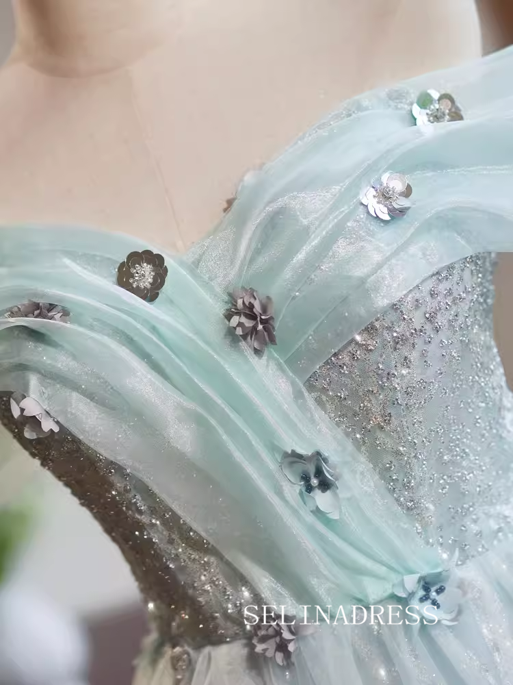Green Tulle Cute Homecoming Dresses Off-the-shoulder Hoco Dress Cockta SELINADRESS Green Tulle Cute Homecoming Dresses Off-the-shoulder Hoco Dress Cockta SELINADRESS