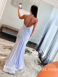 Halter Mermaid Lavender Long Prom Dress Evening Dress sew0614|Selinadress