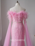 High Quality Mermaid Pink Beaded luxury Prom Dress Dubai Evening Formal Gown EWR100