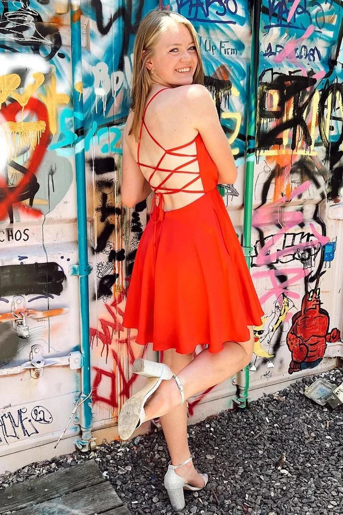 Hot Pink A-Line Cowl Neck Short Prom Dress Homecoming Dress #EWR159 SELINADRESS Hot Pink A-Line Cowl Neck Short Prom Dress Homecoming Dress #EWR159 SELINADRESS