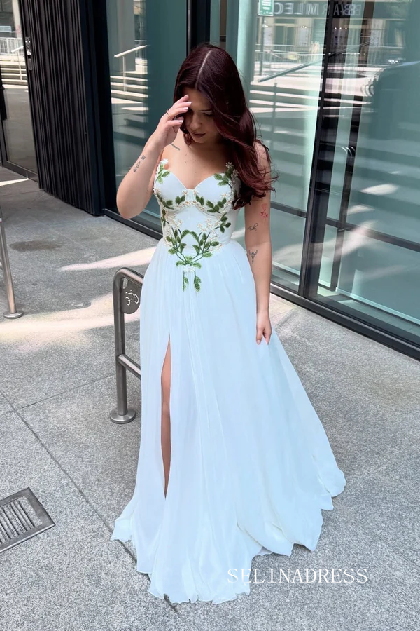 Ivory Embroidered Wedding Dress with Strapless Sweetheart Neckline Pro SELINADRESS Ivory Embroidered Wedding Dress with Strapless Sweetheart Neckline Pro SELINADRESS