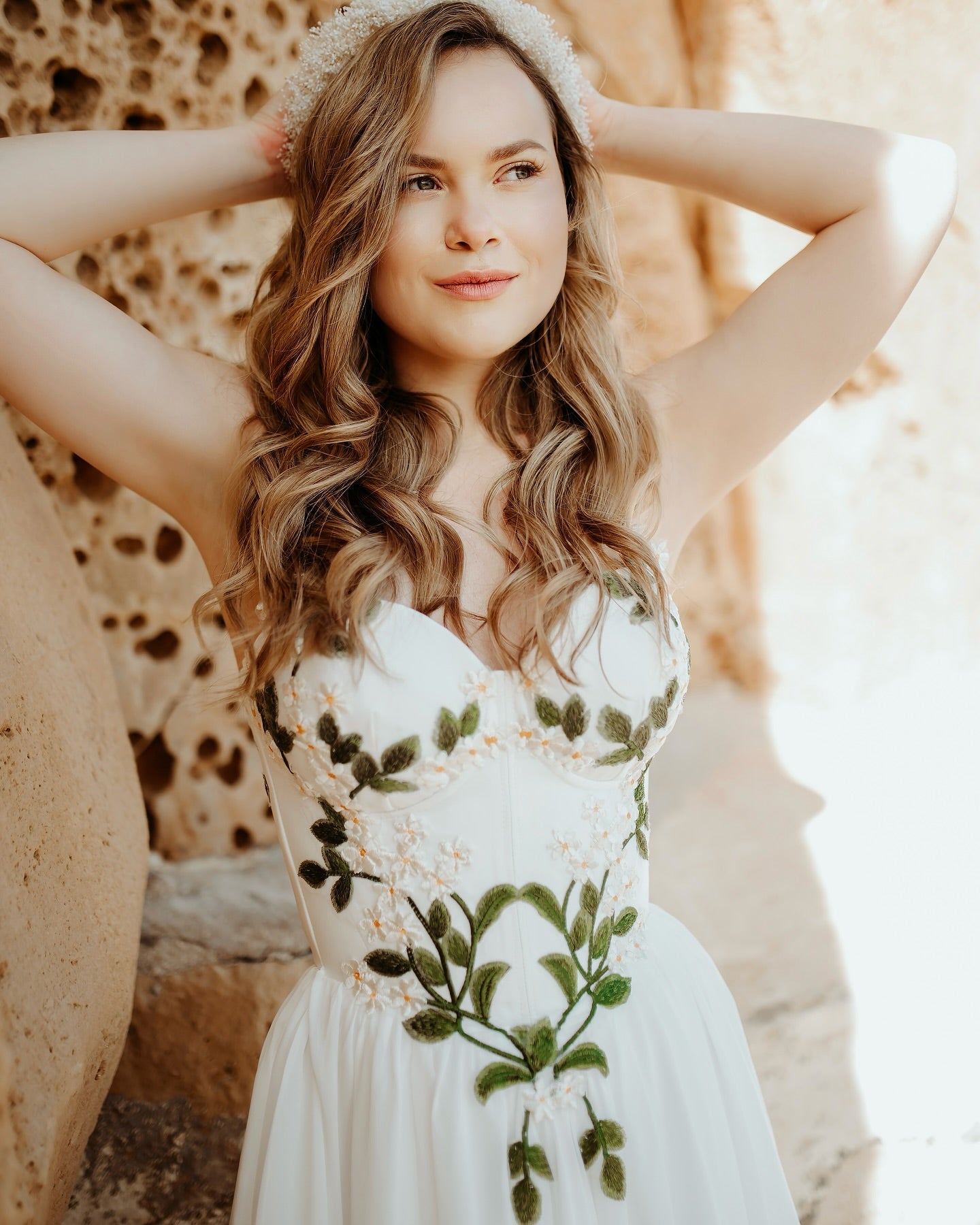 Ivory Embroidered Wedding Dress with Strapless Sweetheart Neckline Prom Dress With Split TKL805|Selinadress