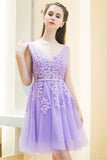 A-line V neck Pink Homecoming Dress Cute Juniors Short Prom Drsess MHL054