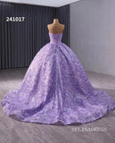 Lilac Beaded Ball Gown Wedding Dress Sweetheart Quinceanera Dress 241017|Selinadress