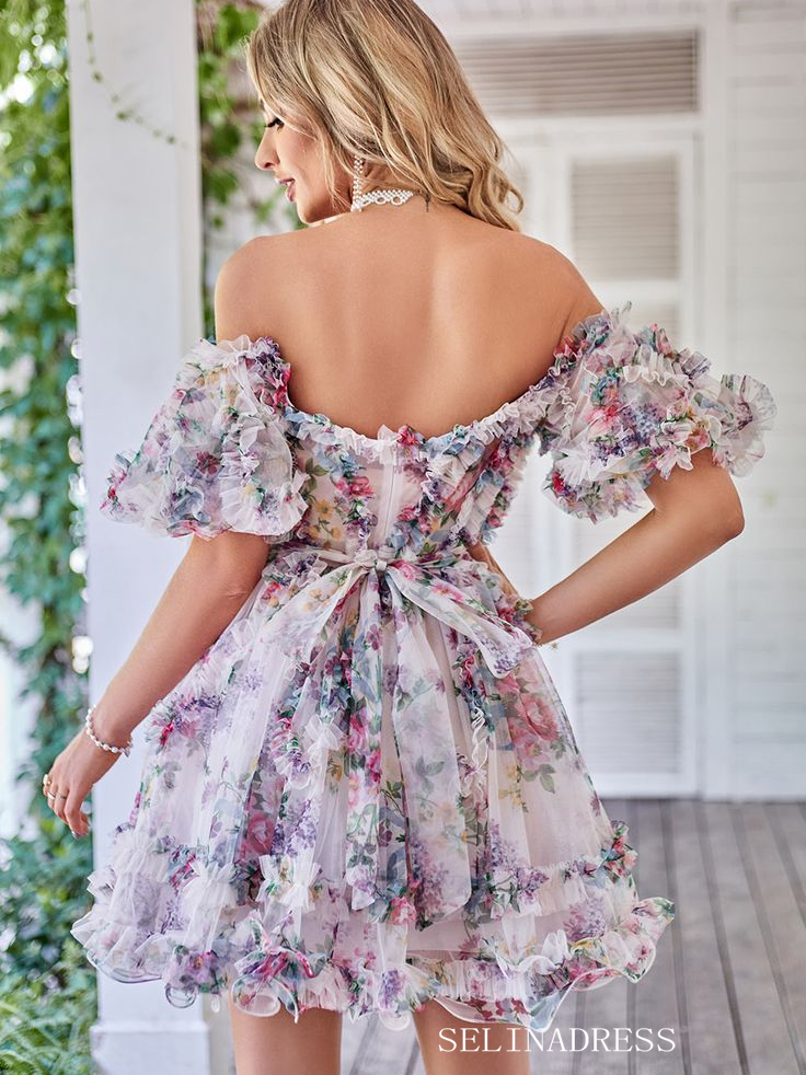 off the shoulder tulle short homecoming dresses Ombreprom Homecoming Dress Off The Shoulder Tulle A Line Short Prom Dress