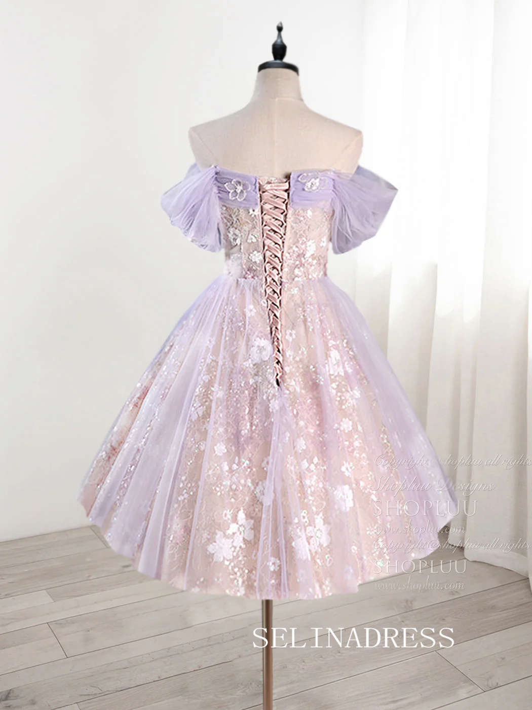 Lovely Lilac Homecoming Dresses Hoco Dress Sequins Lace Cocktail Dress SELINADRESS Lovely Lilac Homecoming Dresses Hoco Dress Sequins Lace Cocktail Dress SELINADRESS