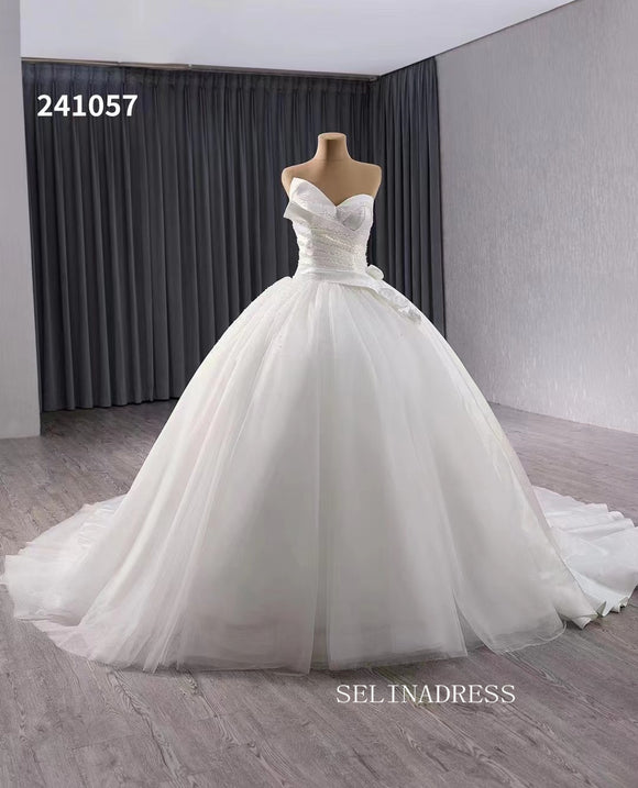Luxurious Gold Wedding Dresses Ball Gown Sequin Beaded