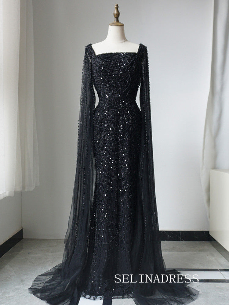 Luxury Full Beaded Long Prom Dress Elegant Sage Evening Gowns CRN012|Selinadress