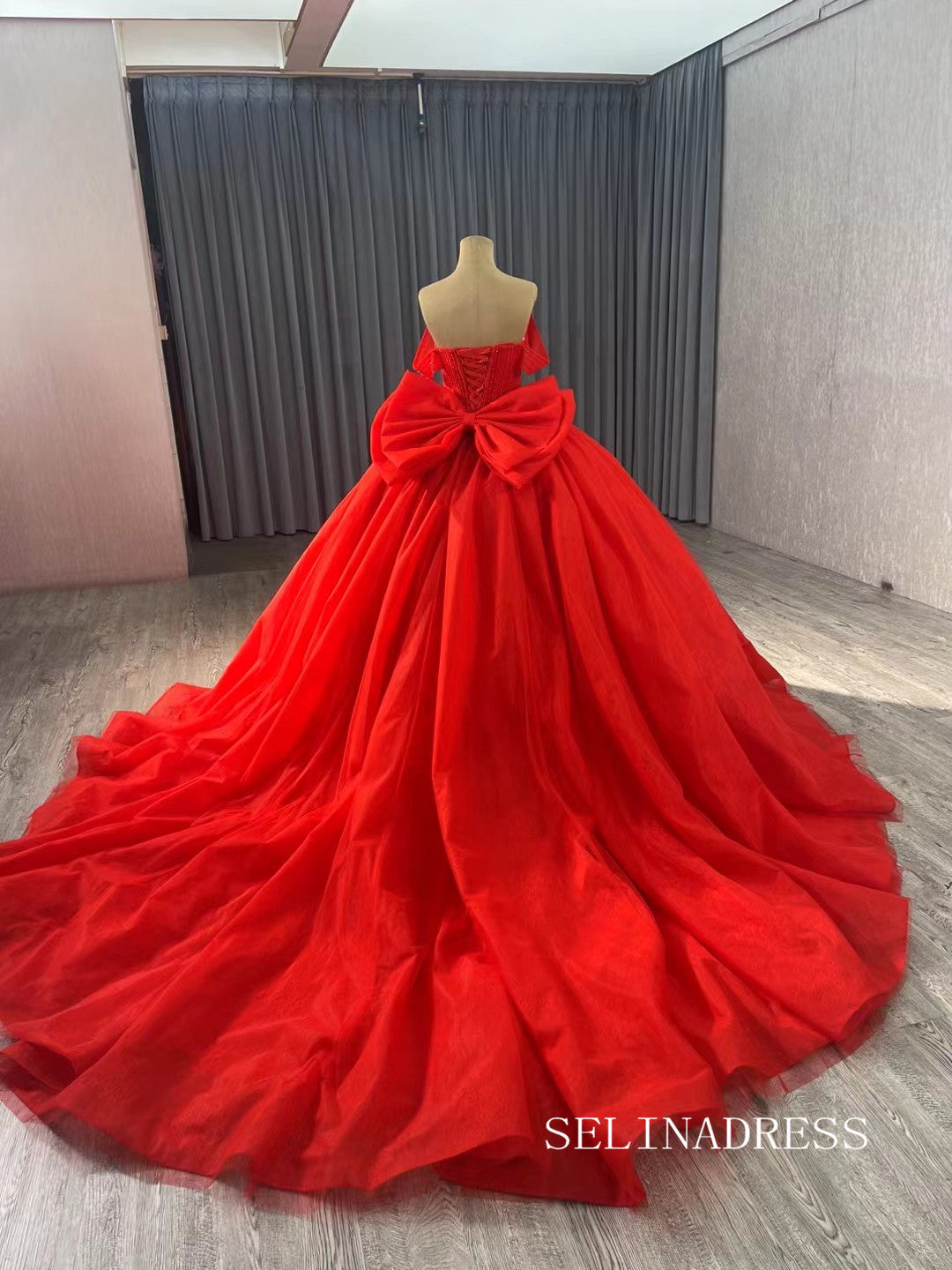 expensive red prom dresses Chic Spaghetti Straps Red Long Prom Dresses Elegant Beaded Evening Dre SELINADRESS